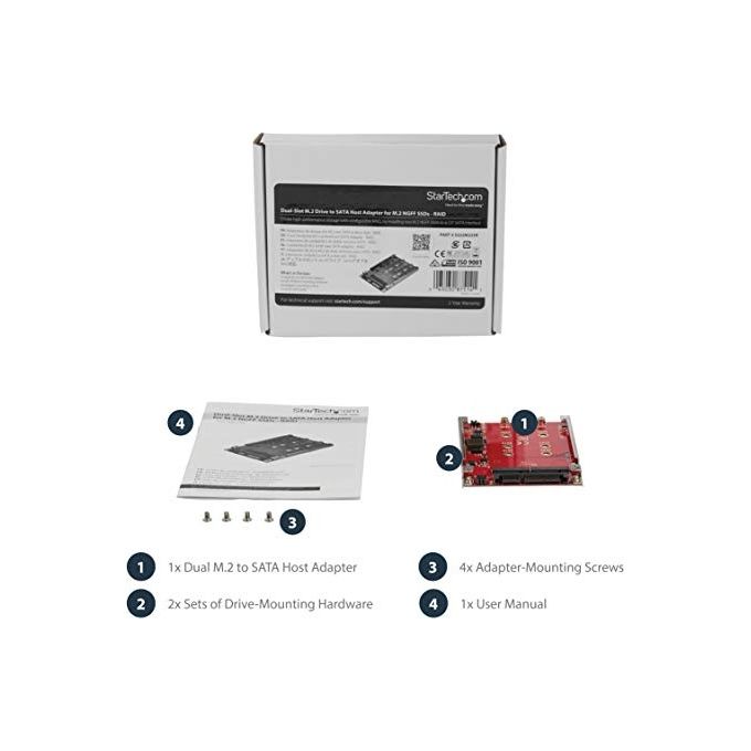 Startech Adattatore per 2 Ssd M.2 a Sata per Alloggio da 2,5'' Raid