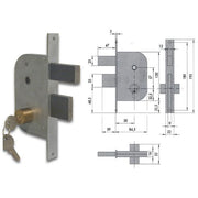 CISA 5663 42510 Serratura da infilare per cancello con cilindro fisso 50 mm ambidestro colore Zincato
