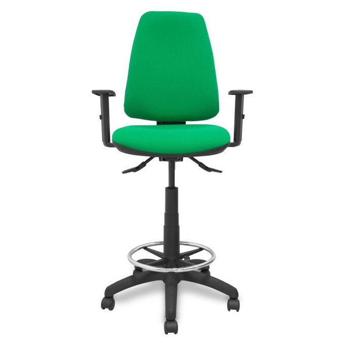 Piqueras y Crespo S5704270 Elche S Sgabello da Ufficio Ergonomico Tessuto Bali Braccioli Regolabili Base Poliammide colore Verde