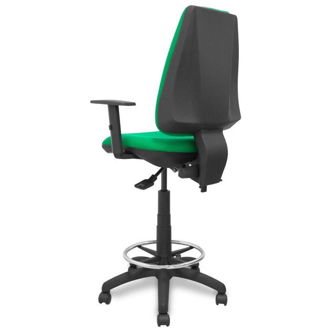Piqueras y Crespo S5704270 Elche S Sgabello da Ufficio Ergonomico Tessuto Bali Braccioli Regolabili Base Poliammide colore Verde