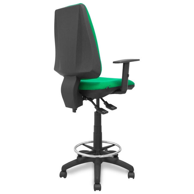 Piqueras y Crespo S5704270 Elche S Sgabello da Ufficio Ergonomico Tessuto Bali Braccioli Regolabili Base Poliammide colore Verde