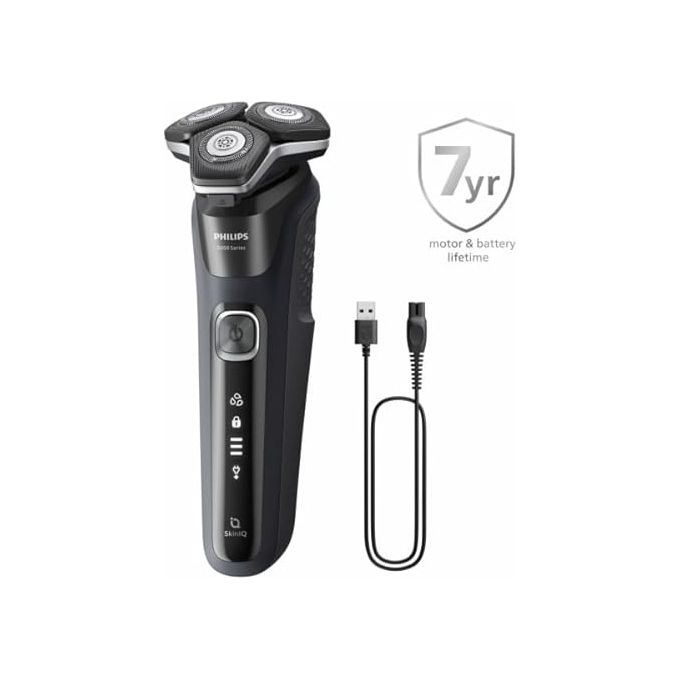 Philips S5898-79 Shaver Series 5000 Rasoio elettrico rotativo Wet and Dry 3 testine autonomia 60 min colore Cromo