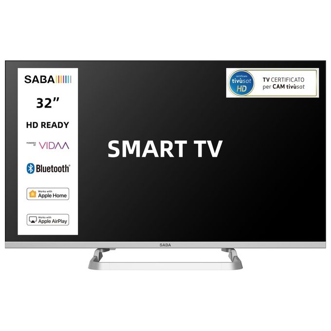 Saba, TV LED 32 pollici HD Smart TV, Grigio
