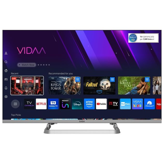 Saba, TV LED 32 pollici HD Smart TV, Grigio