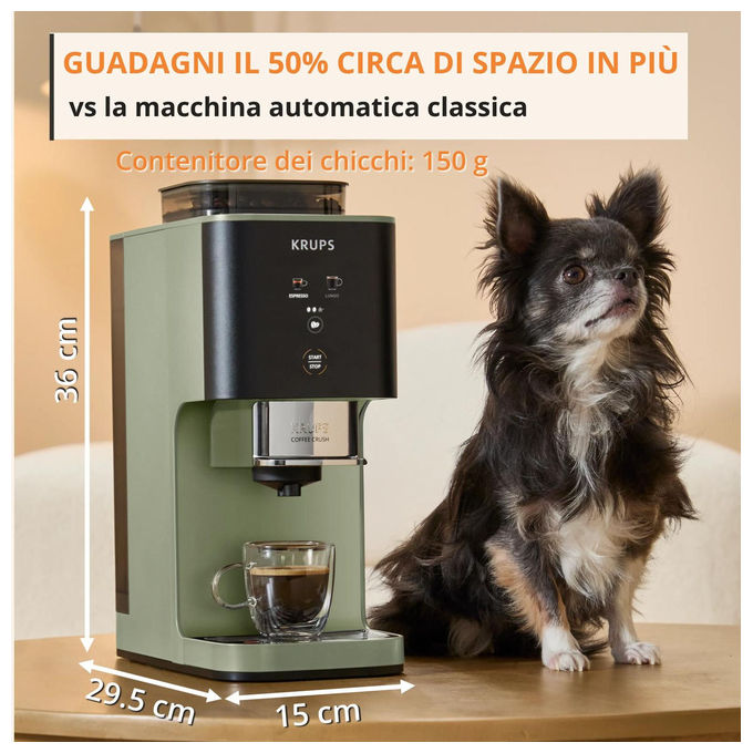 Krups SA401LE0 Coffee Crush Macchina da Caffe' Automatica 1,8 L 15 bar 1370 W colore Verde