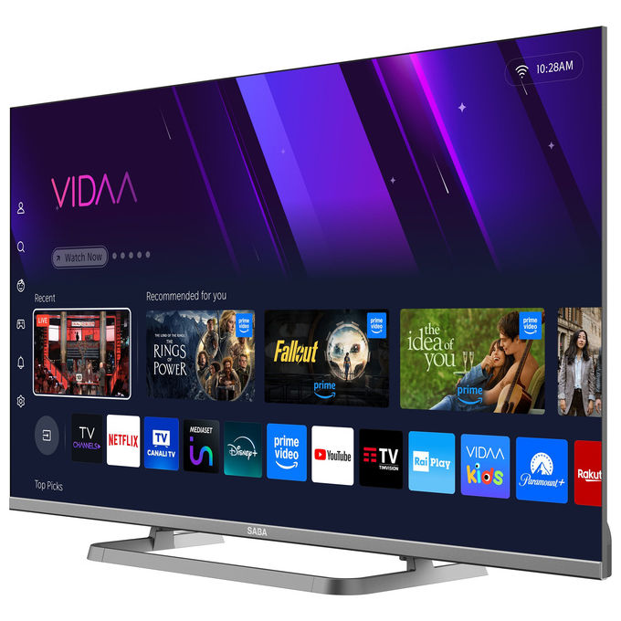 Saba, Tv Led 40 pollici, Full HD, Smart Tv Vidaa, Sintonizzatore DVBT2, Grigio Chiaro