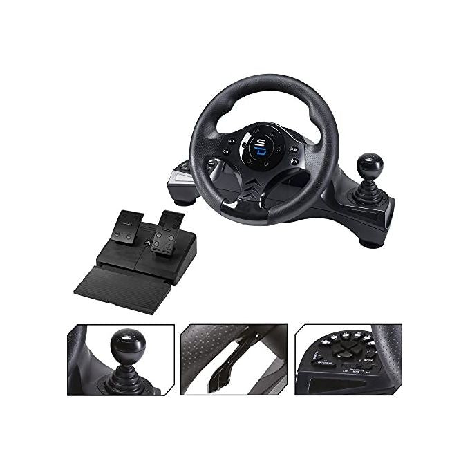 Subsonic SA5156-NG SUPERDRIVE Volante da Corsa con Pedali e Cambio 270° Vibrazione Regolabile USB PC PlayStation 4 Xbox One Xbox Series X colore Nero
