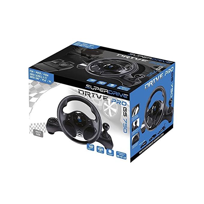 Subsonic SA5156-NG SUPERDRIVE Volante da Corsa con Pedali e Cambio 270° Vibrazione Regolabile USB PC PlayStation 4 Xbox One Xbox Series X colore Nero