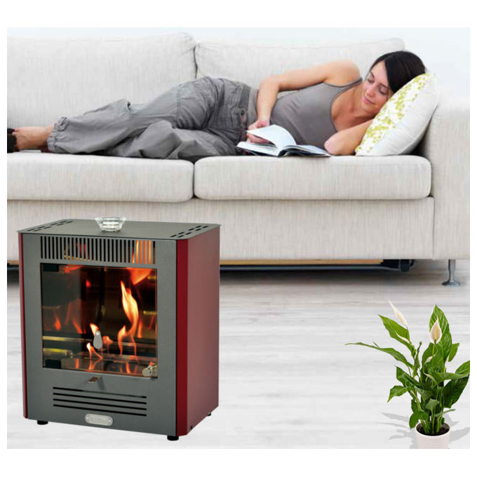Tecno Air System Biostufa Mini Ruby Bioetanolo Bordeaux Libera Installazione