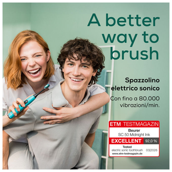 Beurer SC 50, Spazzolino Elettrico Sonico, Ocean Breeze, Green Planet