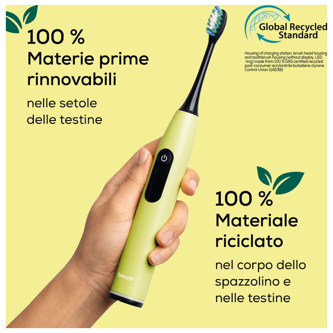 Beurer SC 50, Spazzolino Elettrico Sonico, Nero e Lime, 5 Modalita'