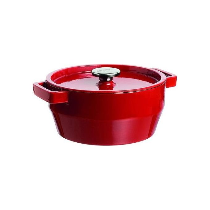 Pyrex SC5AC24 Slow Cook Casseruola in Ghisa Smaltata Rotonda con Coperchio 4 L Induzione forno fino a 280°C colore Rosso