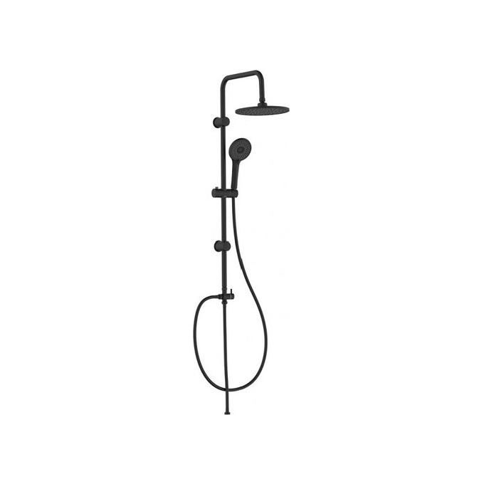IDRO BRIC SCACOL0169NE Mamba Colonna Doccia in Acciaio SS304 con Soffione 23 cm e Doccetta 4 Getti Anticalcare colore Nero