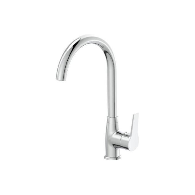 Idro Bric SCARUB1018CR Serie Hellis Miscelatore Lavello Monocomando Bocca Alta Orientabile 360° Cartuccia Ceramica 35 mm Flessibili 35 cm colore Cromo Lucido