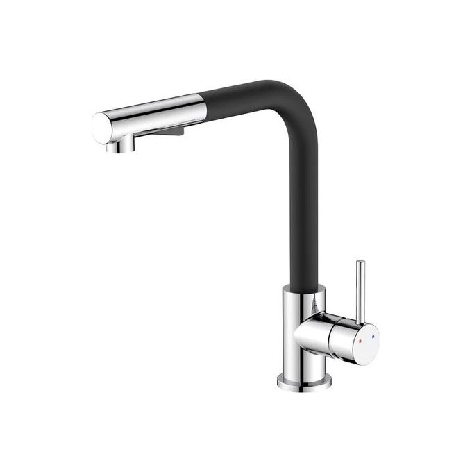 IDRO BRIC SCARUB1090NE Phoenix Miscelatore Lavello Monocomando Canna Alta 360° Doccetta Estraibile Doppio Getto colore Nero Cromato