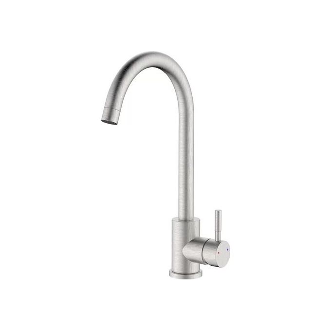 IDRO BRIC SCARUB1132AC Bronx Miscelatore Lavello Monocomando Bocca Alta Girevole 360° Risparmio Acqua colore Acciaio Spazzolato
