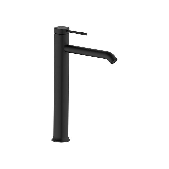 IDRO BRIC 0891439 Riviera Miscelatore Lavabo Bocca Alta in Lega di Ottone con Cartuccia in Dischi Ceramici 25 mm colore Nero Satinato