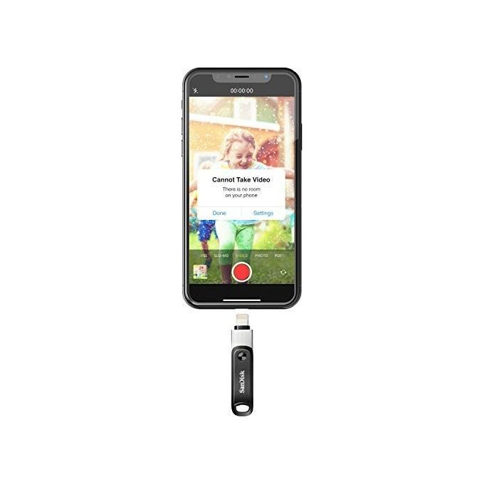 SanDisk SDIX60N-064G-GN6NN iXpand Go Chiavetta USB 64 GB USB Type-A Lightning 3.2 Gen 2 per iPhone iPad colore Nero Argento