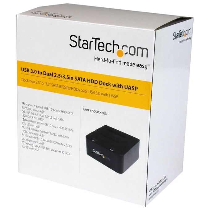 StarTech.com Usb 3.0 Dual Hdd-ssd Dock With Uasp-25-35'' Hard Drive Dock