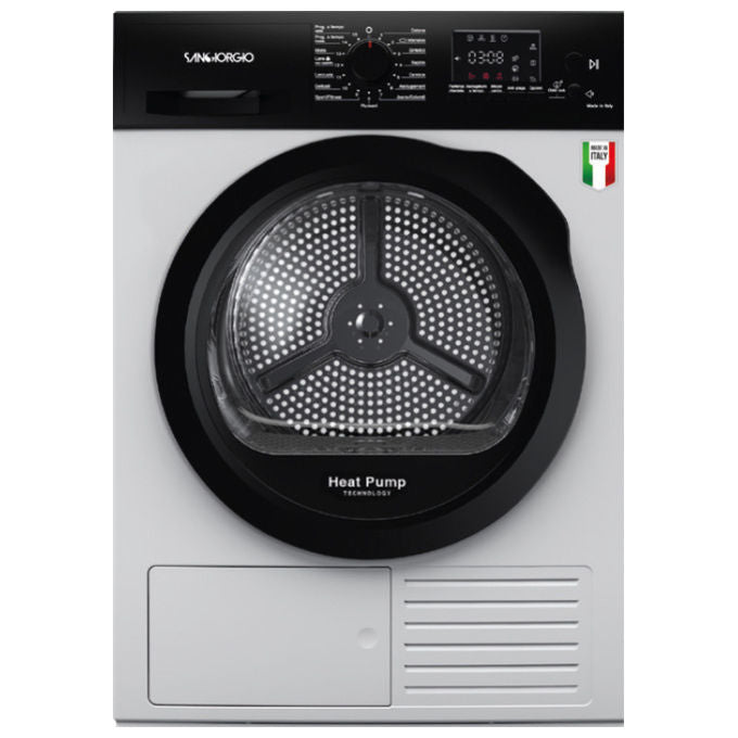 SanGiorgio SDR8I Asciugatrice Pompa di Calore 8 Kg Classe A Inverter 15 Programmi (84x63x60 cm) colore Bianco