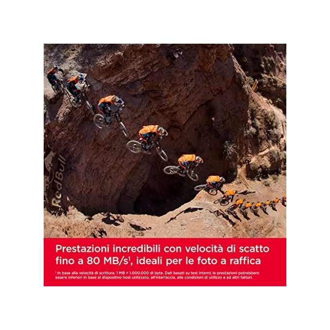 SanDisk SDSDXV2-064G-GNCIN Extreme Scheda di Memoria SDXC 64 GB UHS-I U3 V30 Classe 10 170 MB-s colore Nero Oro