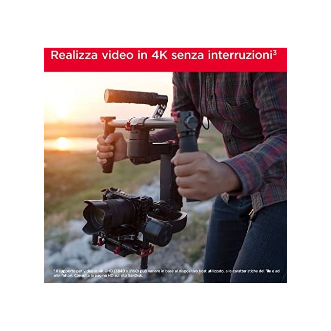 SanDisk SDSDXV2-064G-GNCIN Extreme Scheda di Memoria SDXC 64 GB UHS-I U3 V30 Classe 10 170 MB-s colore Nero Oro