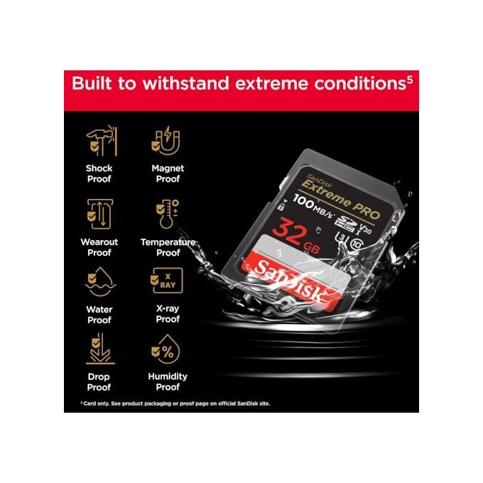 SanDisk SDSDXXO-032G-GN4IN Extreme PRO Scheda SD SDHC 32 GB 100 MB-s UHS-I Classe 10 U3 V30 colore Nero