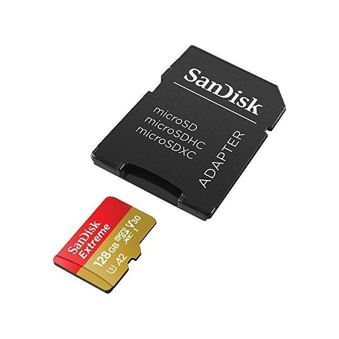 SanDisk SDSQXAA-128G-GN6AA Extreme microSDXC 128GB UHS-I U3 V30 A2 fino a 190MB-s con adattatore SD colore Oro Rosso