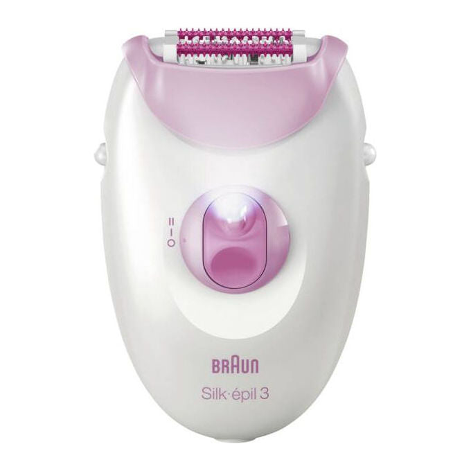 Braun SE3-000 Silk-epil 3 Epilatore 20 pinzette MicroGrip 2 velocita' Smartlight testina radente colore Rosa