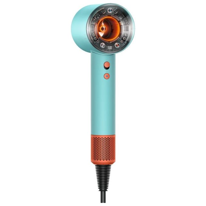Dyson 515276-01 Supersonic Nural Asciugacapelli 1600W Motore V9 3 Velocita' 4 Temperature con Accessori colore Blu Arancione