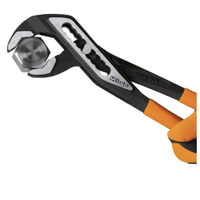 Beta 010480923 1048N Serie di Pinze Regolabili a Cerniera Chiusa Set da 3 Pezzi 175 mm 250 mm 300 mm Apertura Massima 60 mm con 8 Posizioni di Regolazione colore Nero