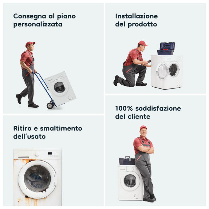 Candy CBWO 49TWME-S Lavatrice Carica Frontale da Incasso Mix Power System+ Partenza ritardata 24h Classe energetica A Capacita' di carico 9 kg Centrifuga 1400 giri Motore Inverter Wifi