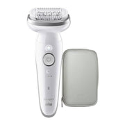 Braun SES9000 Silk-épil 9 Epilatore Wet and Dry 40 pinzette MicroGrip peli da 0.5 mm autonomia 50 min colore Bianco