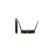 Karma RADIOMICROFONO PALMARE WIRELESS UHF con Display Frequenza e Livello Batteria Cambio Frequenza da Microfono 16 Canali UHF 679.100-694.100 MHz Uscita XLR e Jack 6.3mm Alimentazione USB colore Nero