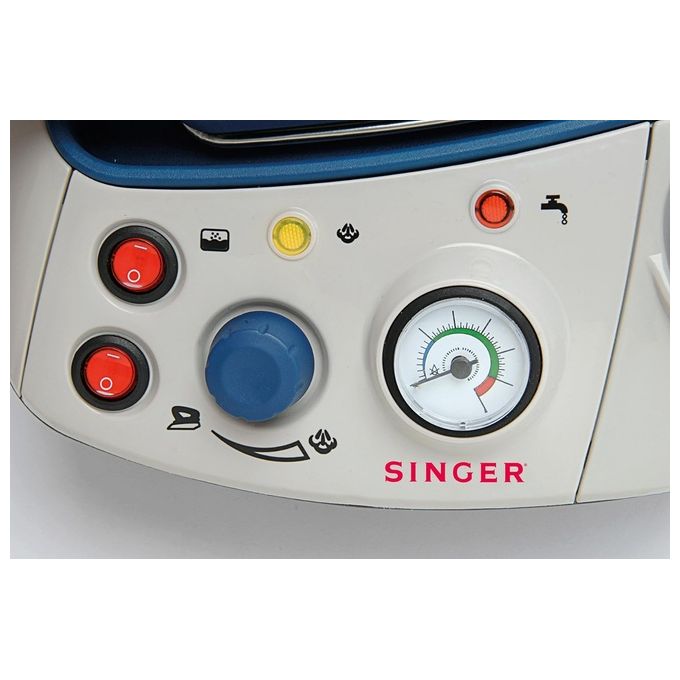 Singer SHG6201 Ferro da stiro con caldaia 2200 W 3 bar piastra acciaio inox serbatoio 1,2 L vapore verticale colore Nero Blu Grigio