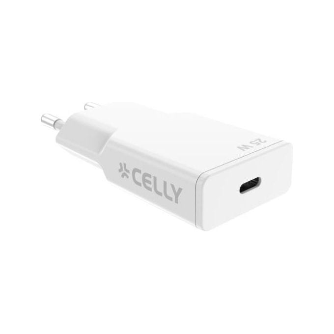 Celly Caricabatterie Usb-C 25W Slim Gan Bianco