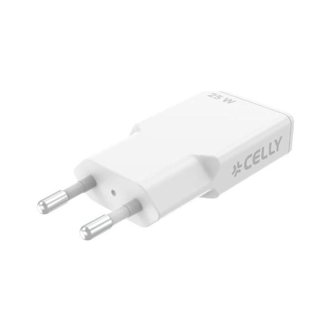 Celly Caricabatterie Usb-C 25W Slim Gan Bianco