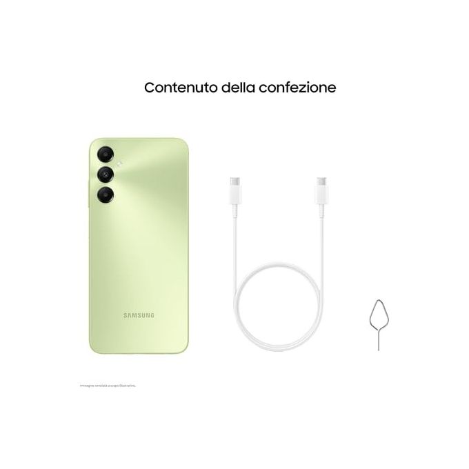 Samsung SM-A057GLGVEUE Galaxy A05s Smartphone 6.7'' 4 GB RAM 128 GB Dual SIM Snapdragon 680 50 MP 5000 mAh colore Verde Chiaro