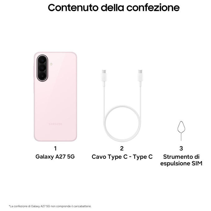 Samsung SM-A276BLIBEUE Galaxy A27 Smartphone 5G 6 GB 128 GB Fotocamera 50 MP Rosa colore Rosa