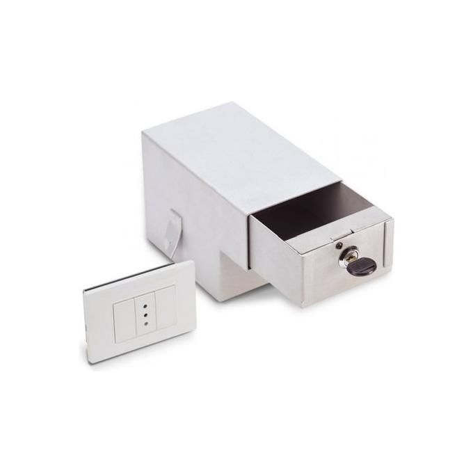 Technomax 84874 Secur Magic Cassaforte Invisibile a Muro Serratura a Cilindro 2 Chiavi 11x18x12,5 cm colore Bianco
