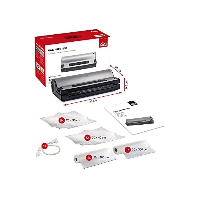 Solis 922.20 TYP 575 VAC PRESTIGE 575 Apparecchio per Confezionamento Sottovuoto 120 W -0.7 bar 12 l-min Touch Screen colore Acciaio Nero
