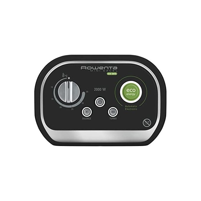 Rowenta SO9266 Mini Excel Eco Safe Termoventilatore Ceramico 2000W 2 Livelli Risparmio Energetico 50 dB per ambienti fino a 35 m² colore Nero