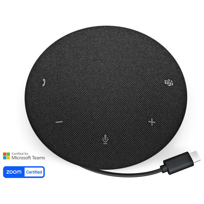 Dell SP325 vivavoce cablato, USB-C, 4 microfoni omnidirezionali, cancellazione rumore AI, IP64, certificato Teams e Zoom, nero
