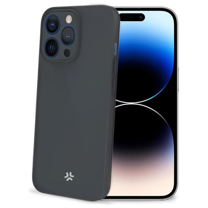 Celly SPACE1054BK Space Cover Custodia per iPhone 15 Pro in Silicone colore Nero