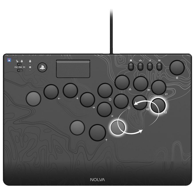 Hori SPF-049E NOLVA Controller Arcade Meccanico All-Button PS5 PS4 PC 21 Pulsanti Licenza Sony colore Nero