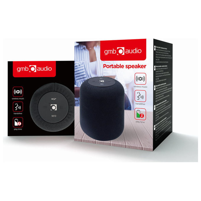 Gembird, Altoparlante Portatile Mono, 5W, Bluetooth, Nero