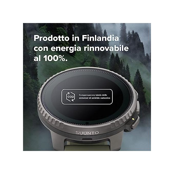 SUUNTO SS050859000 Vertical Orologio Sportivo GPS 95+ Sport Ricarica Solare Monitoraggio Salute 24-7 colore Verde