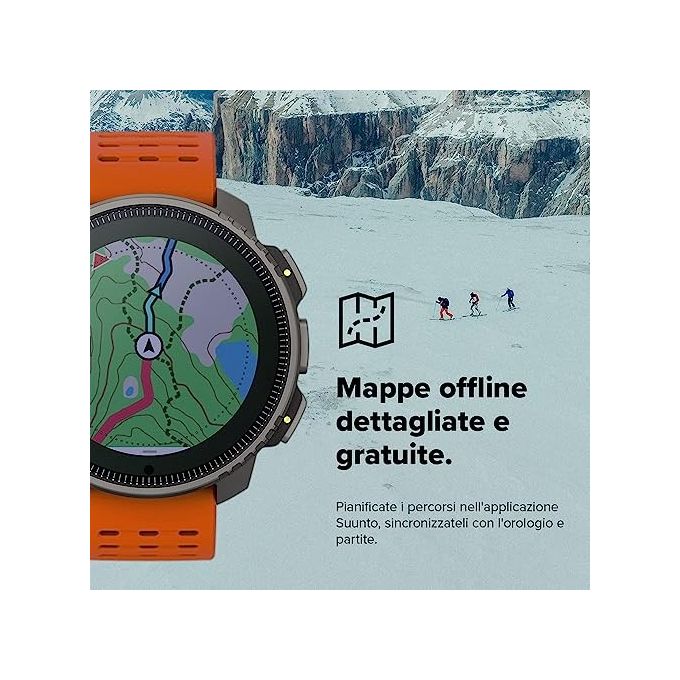 Suunto SS050862000 Vertical Smartwatch Sportivo GPS 49mm 1.4'' 280x280 Zaffiro 100m Cardio Altimetro Barometro 60 giorni colore Nero