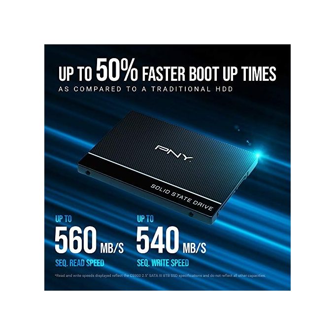 PNY SSD7CS900-1TB-RB CS900 SSD Interno 1TB SATA III 2.5'' 3D TLC 535 MB-s Lettura 500 MB-s Scrittura