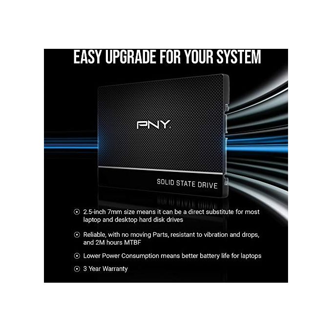 PNY SSD7CS900-1TB-RB CS900 SSD Interno 1TB SATA III 2.5'' 3D TLC 535 MB-s Lettura 500 MB-s Scrittura